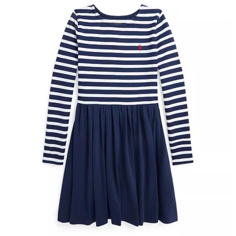 Polo‎ Ralph Lauren Girls Navy And White Striped Dress Size XL (16)